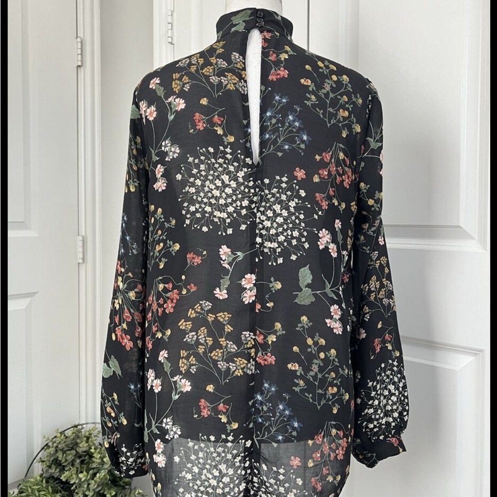 Floral Black Blouse